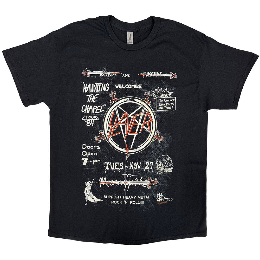 Slayer Men's T-Shirt Haunting 84 Flier Black (S)