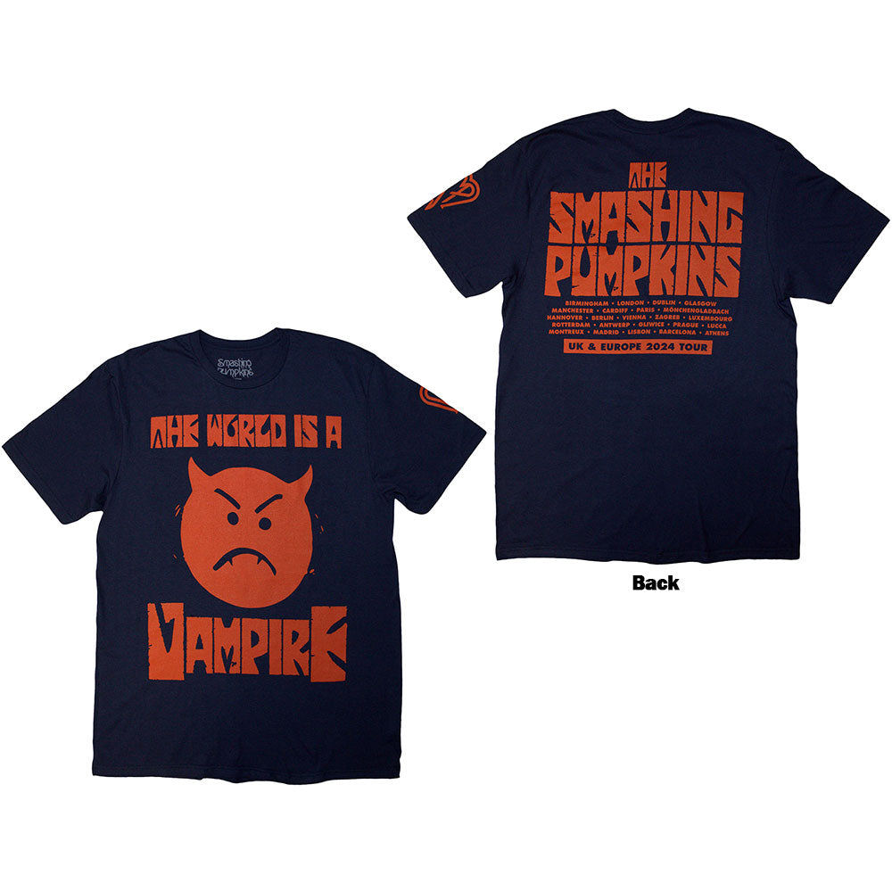 The Smashing Pumpkins Unisex T-Shirt World Is A Vampire (Back Print) Blue (S)