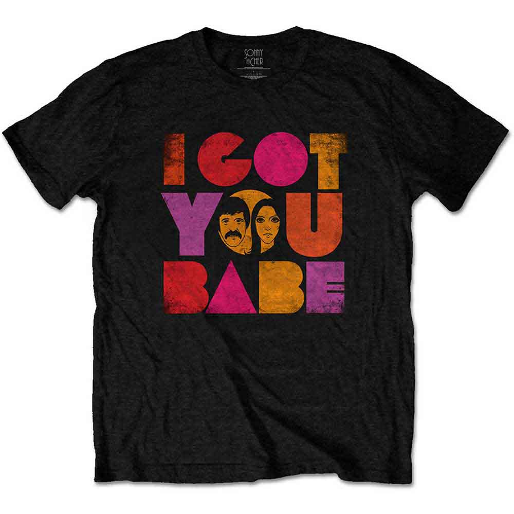 Sonny & Cher Unisex T-Shirt I Got You Babe Black (L)