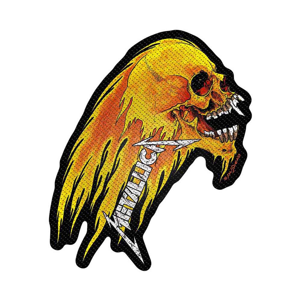 Metallica Standard Patch Flaming Skull Cut-Out (Loose)