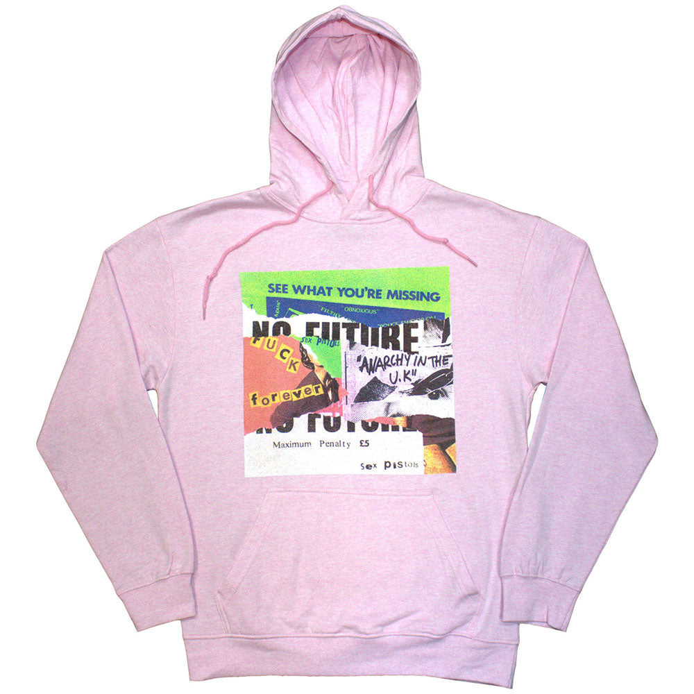 The Sex Pistols Unisex Pullover Hoodie Collage Pink (M)