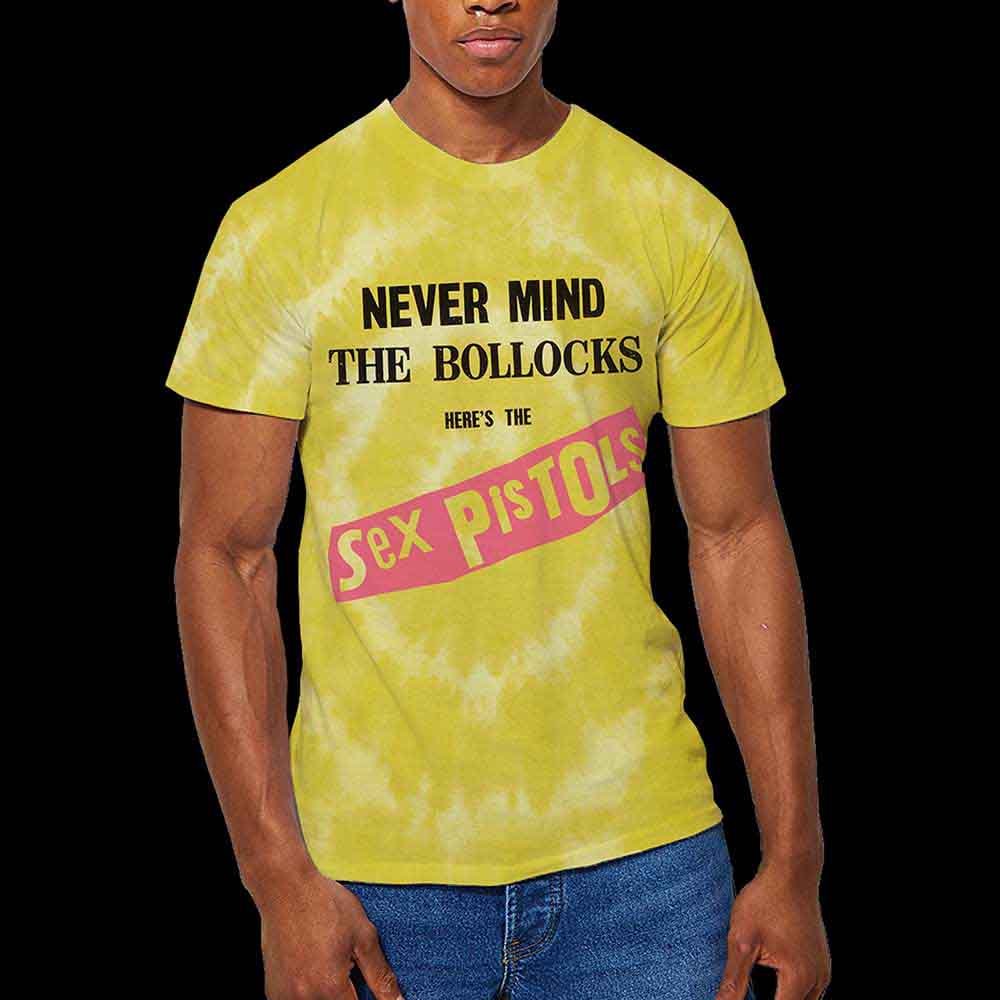 The Sex Pistols Unisex T-Shirt Never Mind the Bol**cks (Dip-Dye) Yellow (S)