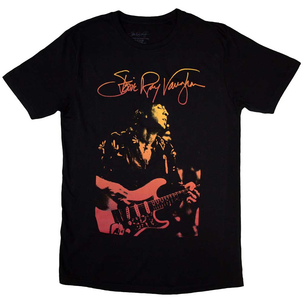 Stevie Ray Vaughan Unisex T-Shirt Signature Black (S)