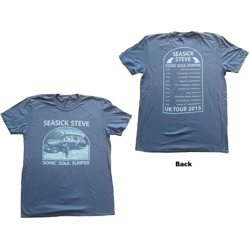 Seasick Steve Unisex T-Shirt Sonic Soul Surfer (Back Print) Blue (XL)