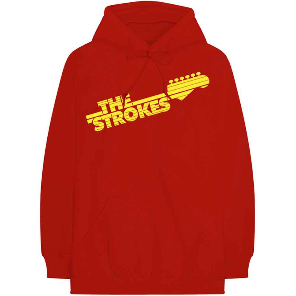 The Strokes Unisex Pullover Hoodie Guitar Fret Logo Red (M)