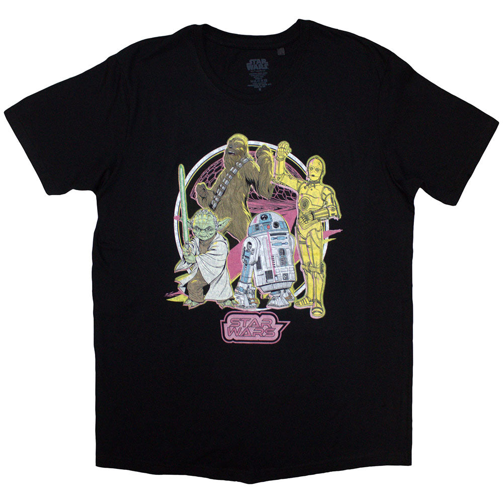 Star Wars Unisex T-Shirt Heroes Neon Black (M)