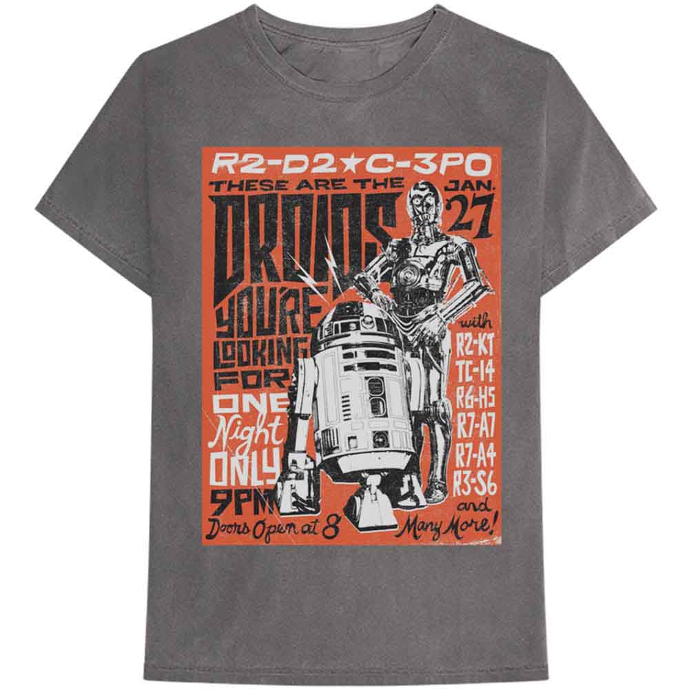 Star Wars Unisex T-Shirt Droids Rock Grey (S)