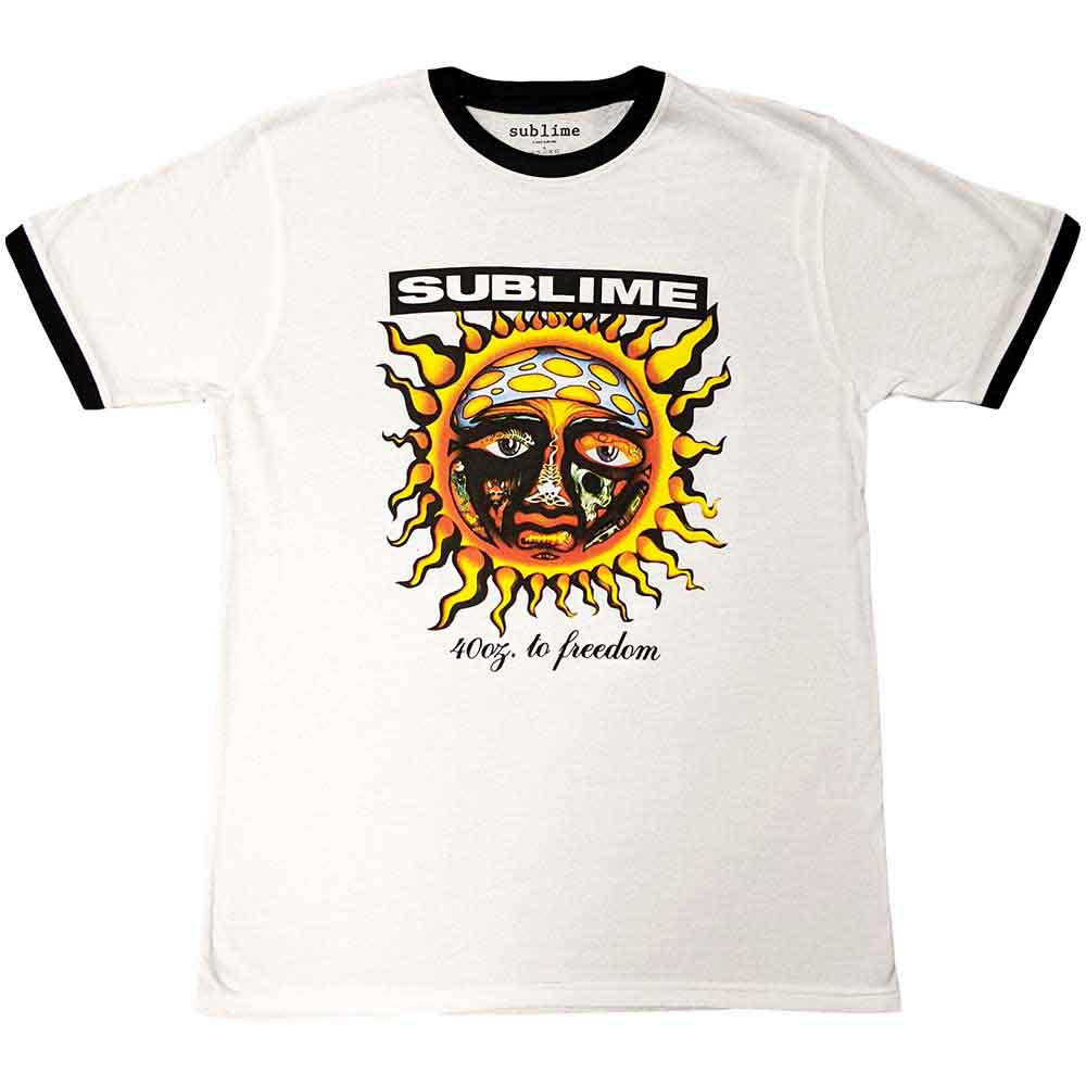 Sublime Unisex Ringer T-Shirt 40oz. To Freedom White (L)