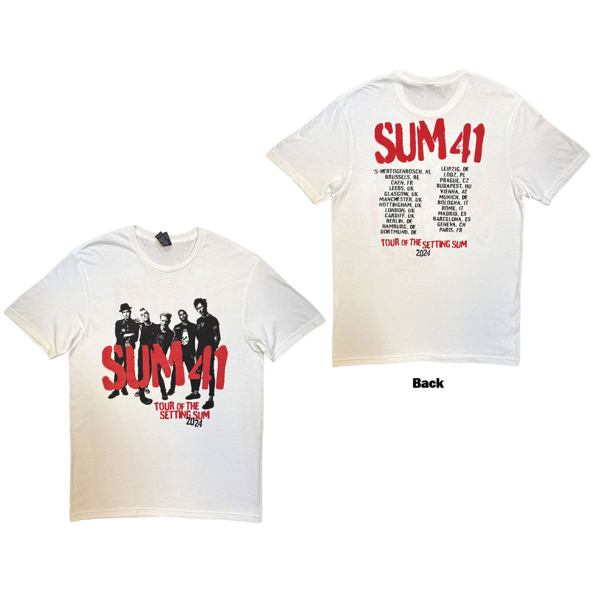 Sum 41 Unisex T-Shirt Tour '24 Pt.2 Spray Paint (Back Print) (Ex-Tour) White (M)