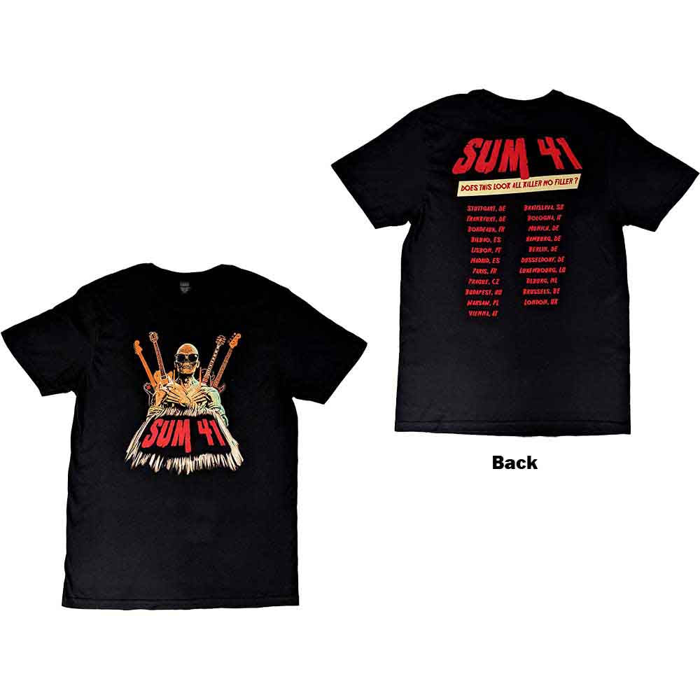 Sum 41 Unisex T-Shirt Does This Look Like A.K.N.F European Tour 2022 Black (XL)
