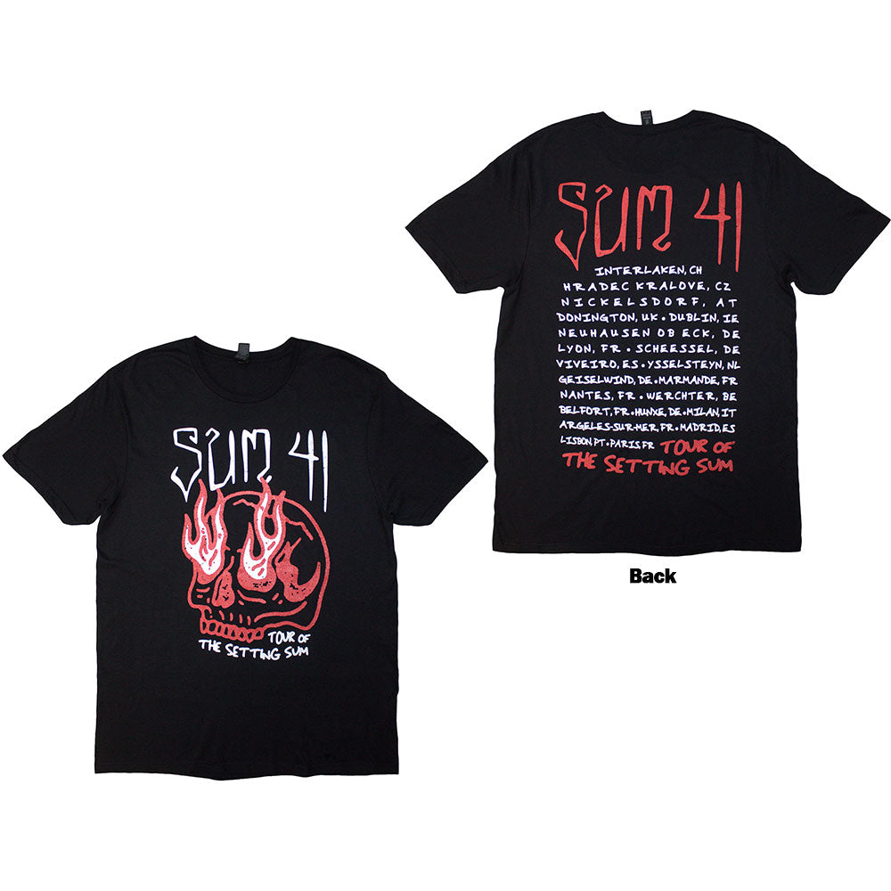 Sum 41 Unisex T-Shirt Tour '24 Skull (Back Print) Black (M)