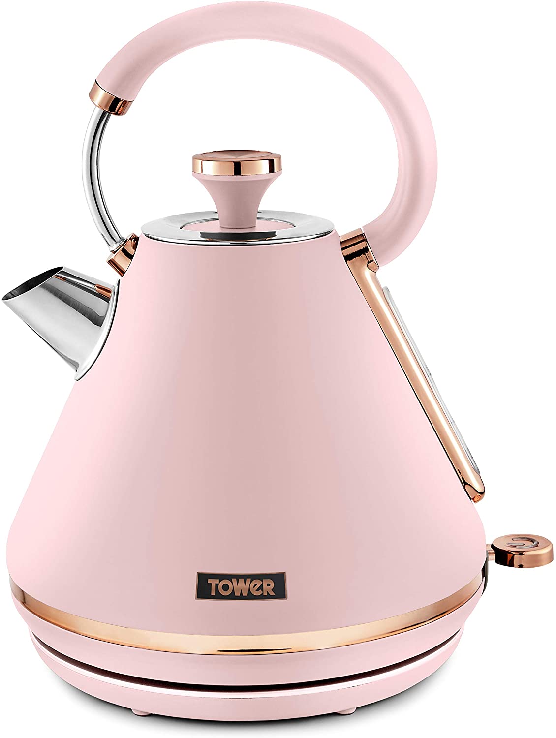 Tower Cavaletto T10044PNK 3000W 1.7L Pyramid Kettle Marshmallow Pink/Rose Gold