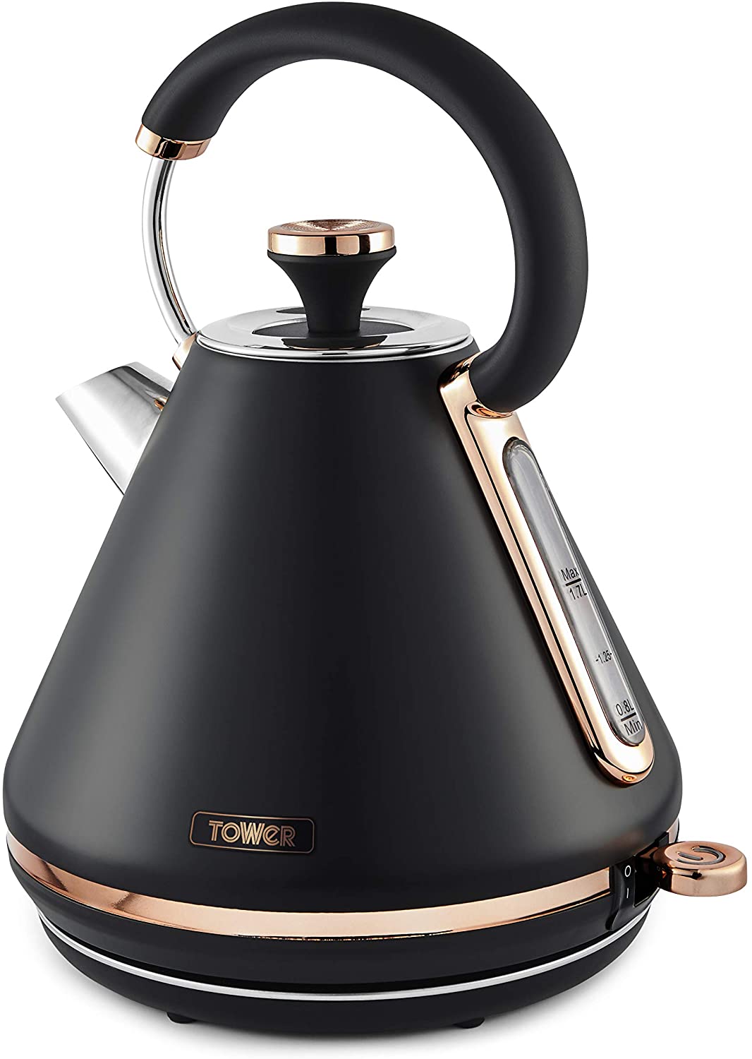 Tower Cavaletto T10044RG 3000W 1.7L Pyramid Kettle Black/Rose Gold