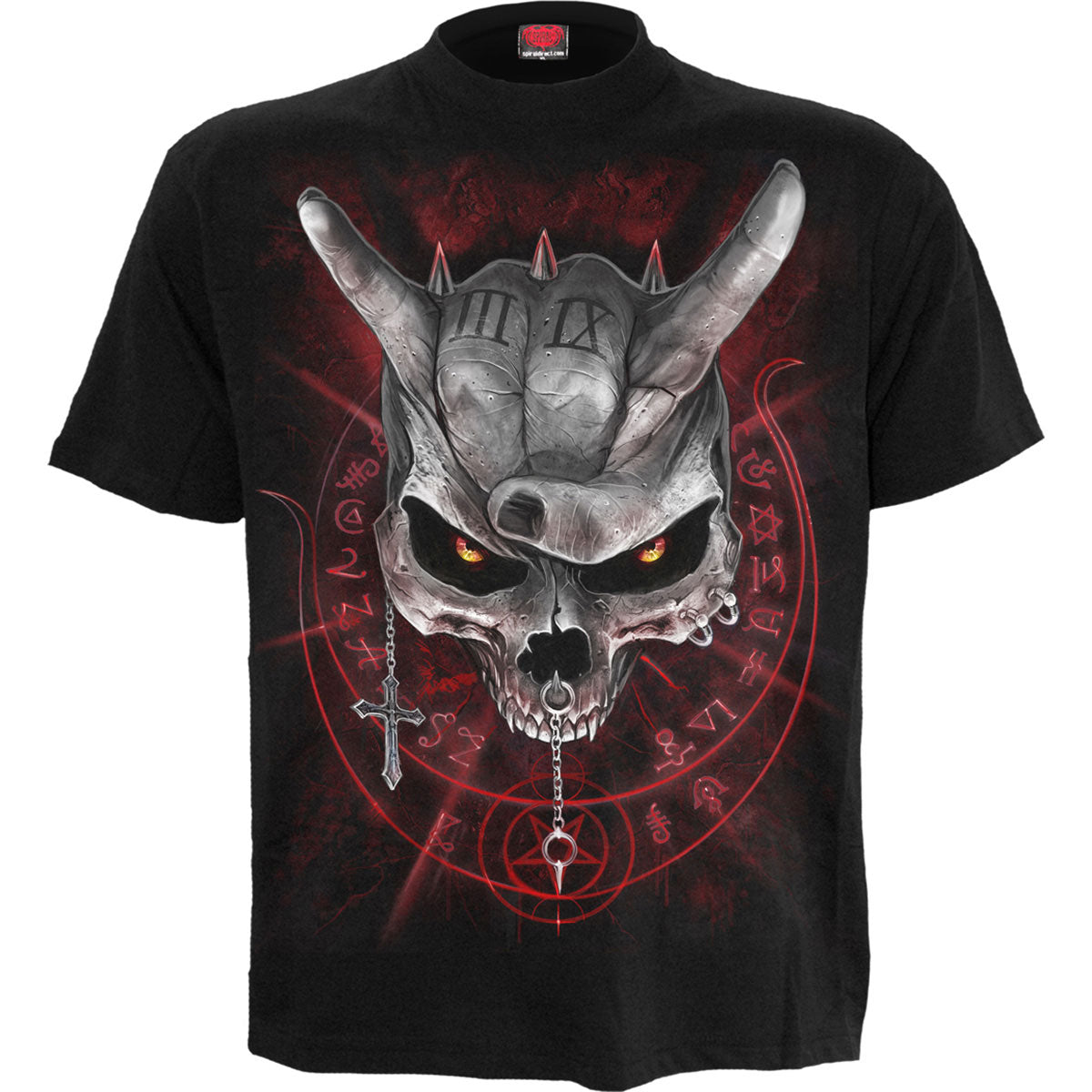 Spiral Kids T-Shirt Never Too Loud (Back Print) Black (XXL)