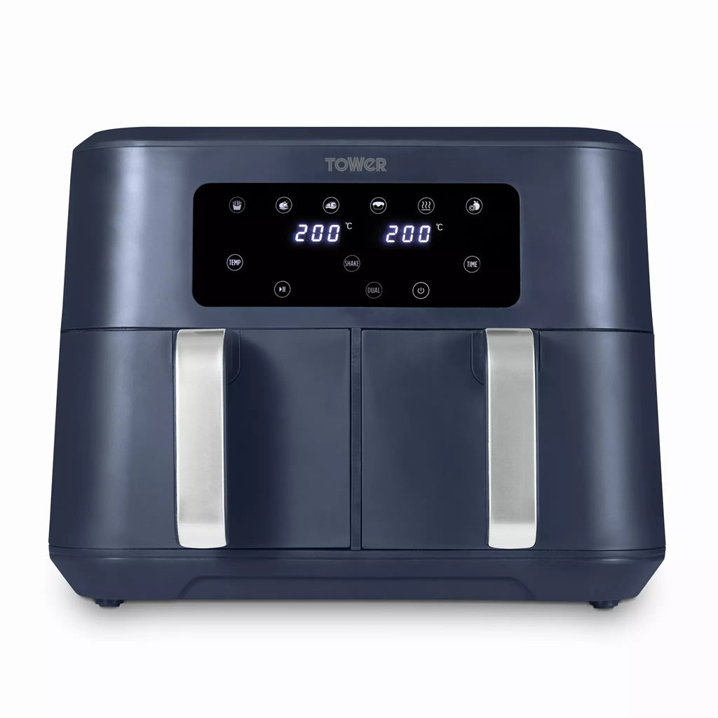 Tower Vortx T17137CMNB 8.5L Digital Dual Basket Air Fryer Midnight Blue
