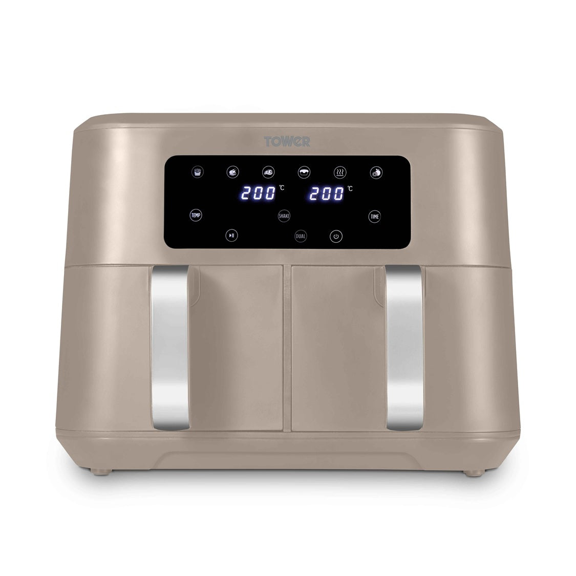 Tower Vortx T17137MSH 8.5L Digital Dual Basket Air Fryer Mushroom/Silver