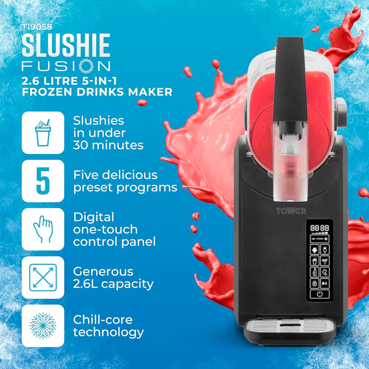 Tower T19058 2.6L Frozen Slushi Drinks Maker