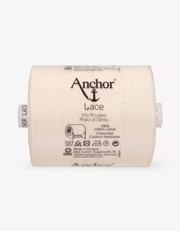 Anchor Lace 10 Cotton Embroidery Thread 900m Spool - Cream