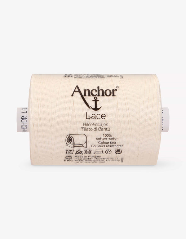 Anchor Lace 20 Cotton Embroidery Thread 900m Spool - Cream (0926)