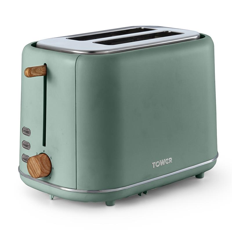 Tower Scandi T20027JDE 800W 2-Slice Toaster Jade Green