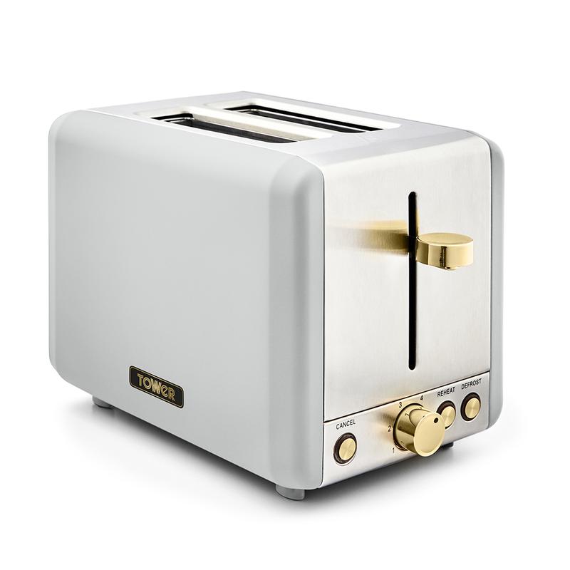 Tower Cavaletto T20036WHT 800W 2-Slice Toaster White