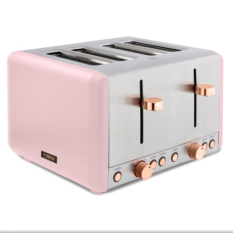 Tower Cavaletto T20051PNK 1800W 4-Slice Toaster Pink