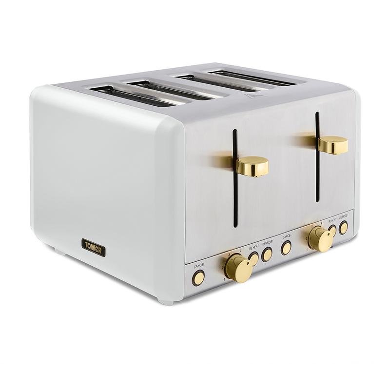 Tower Cavaletto T20051WHT 1800W 4 Slice Toaster White