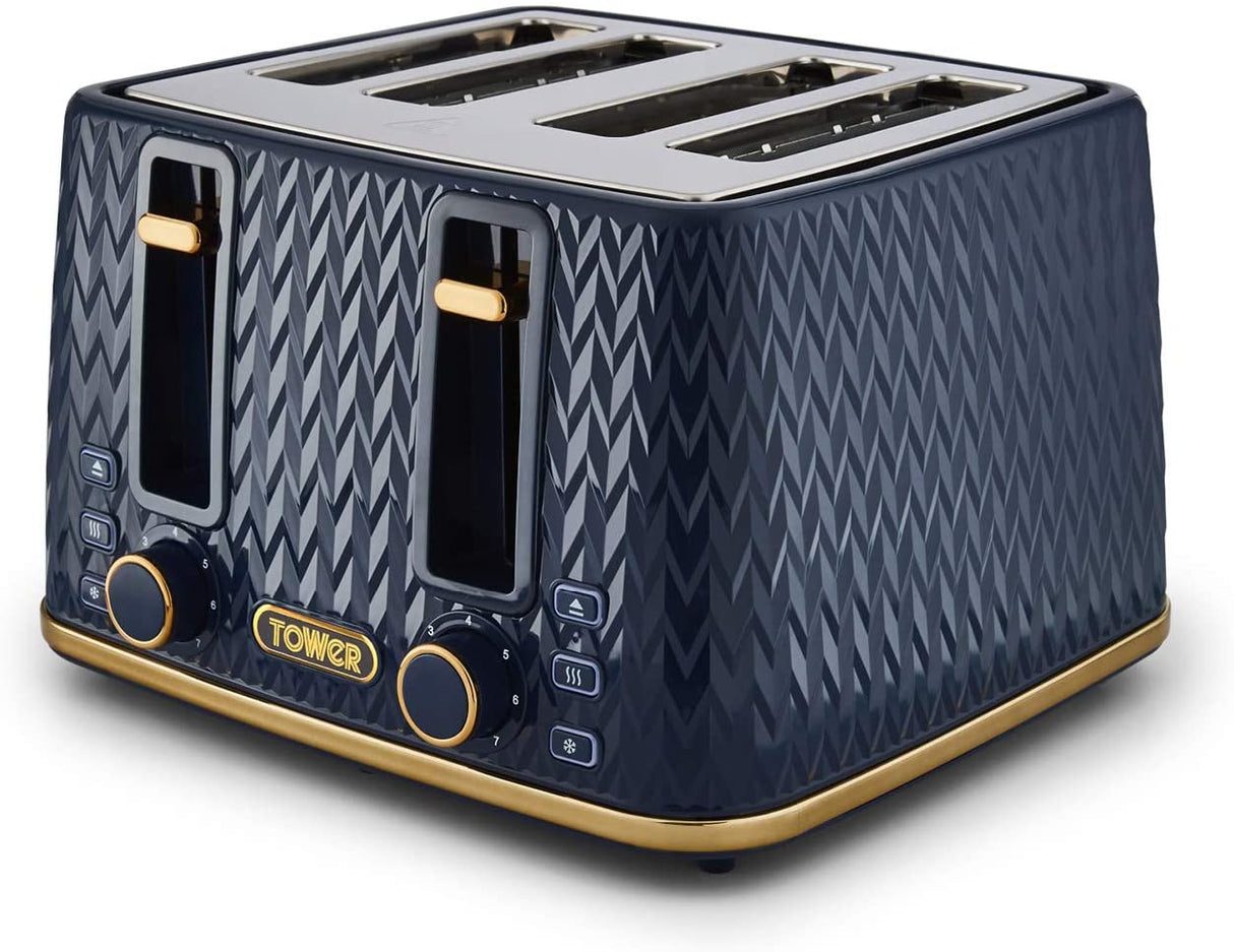 Tower T20061MNB Empire 4-Slice Toaster Midnight Blue