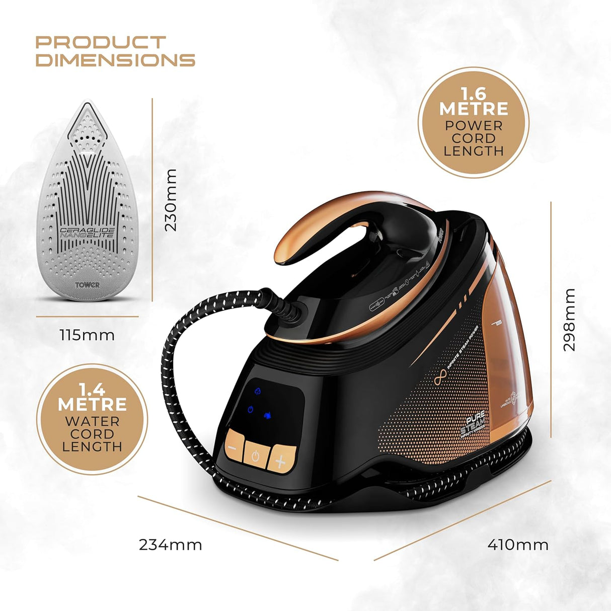 Tower T22030GLD Infinity Xpress Steam Generator Iron