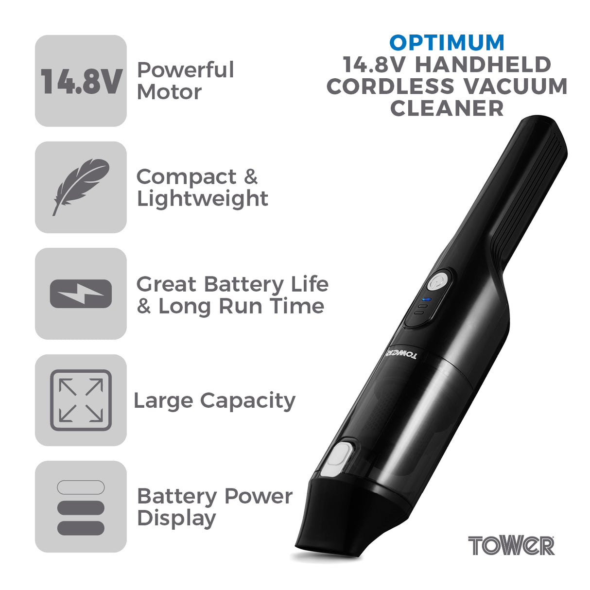 Tower RHH200 Optimum Cordless Handheld Vacuum Cleaner