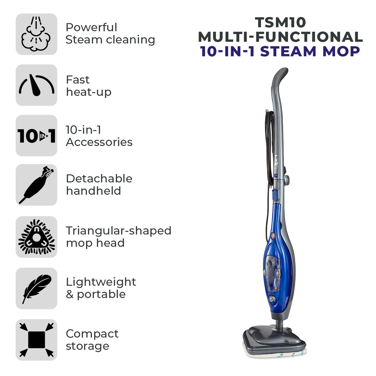 Tower TSM10 10-in-1 Upright Steam Cleaner