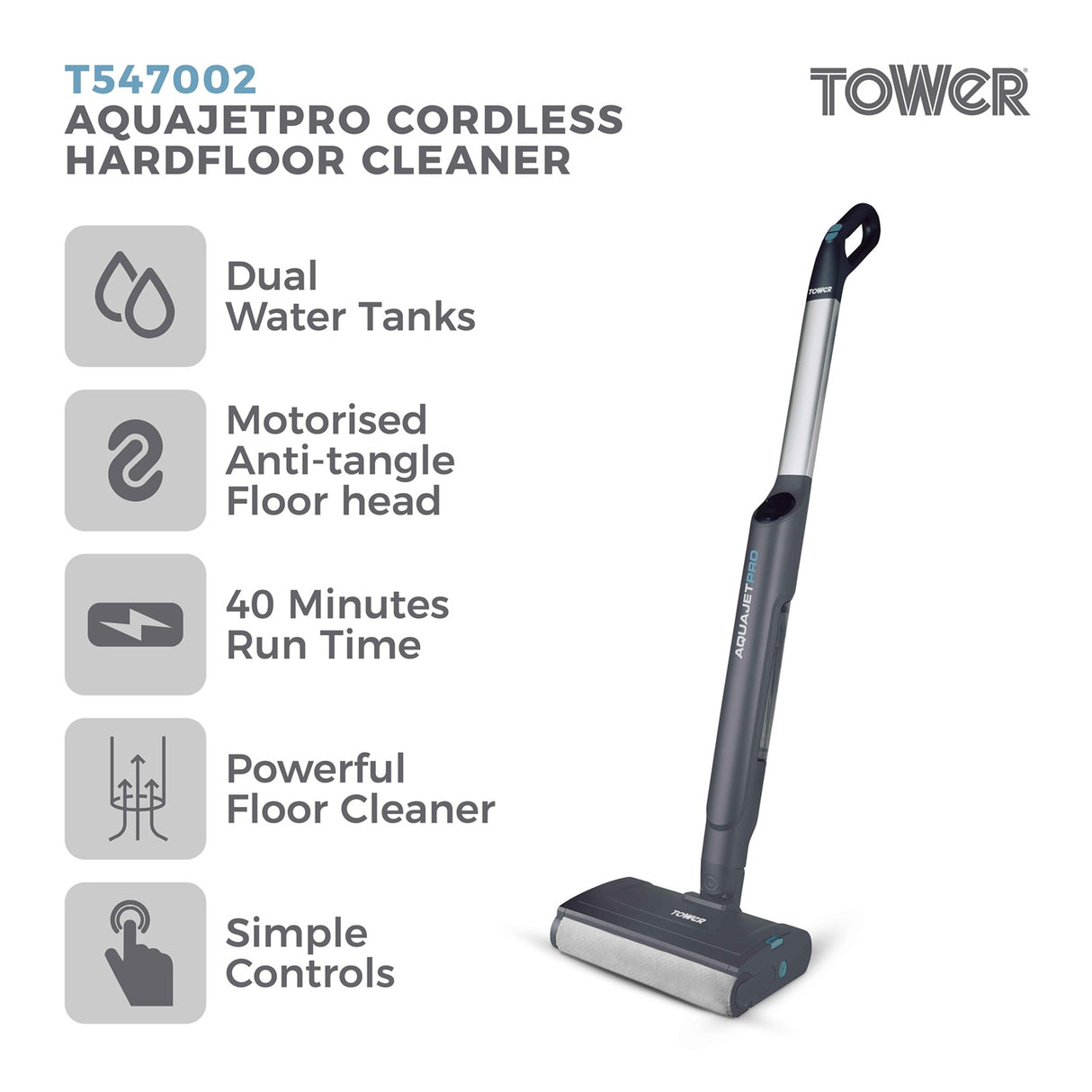 Tower AquajetPro Cordless Hard Floor Cleaner