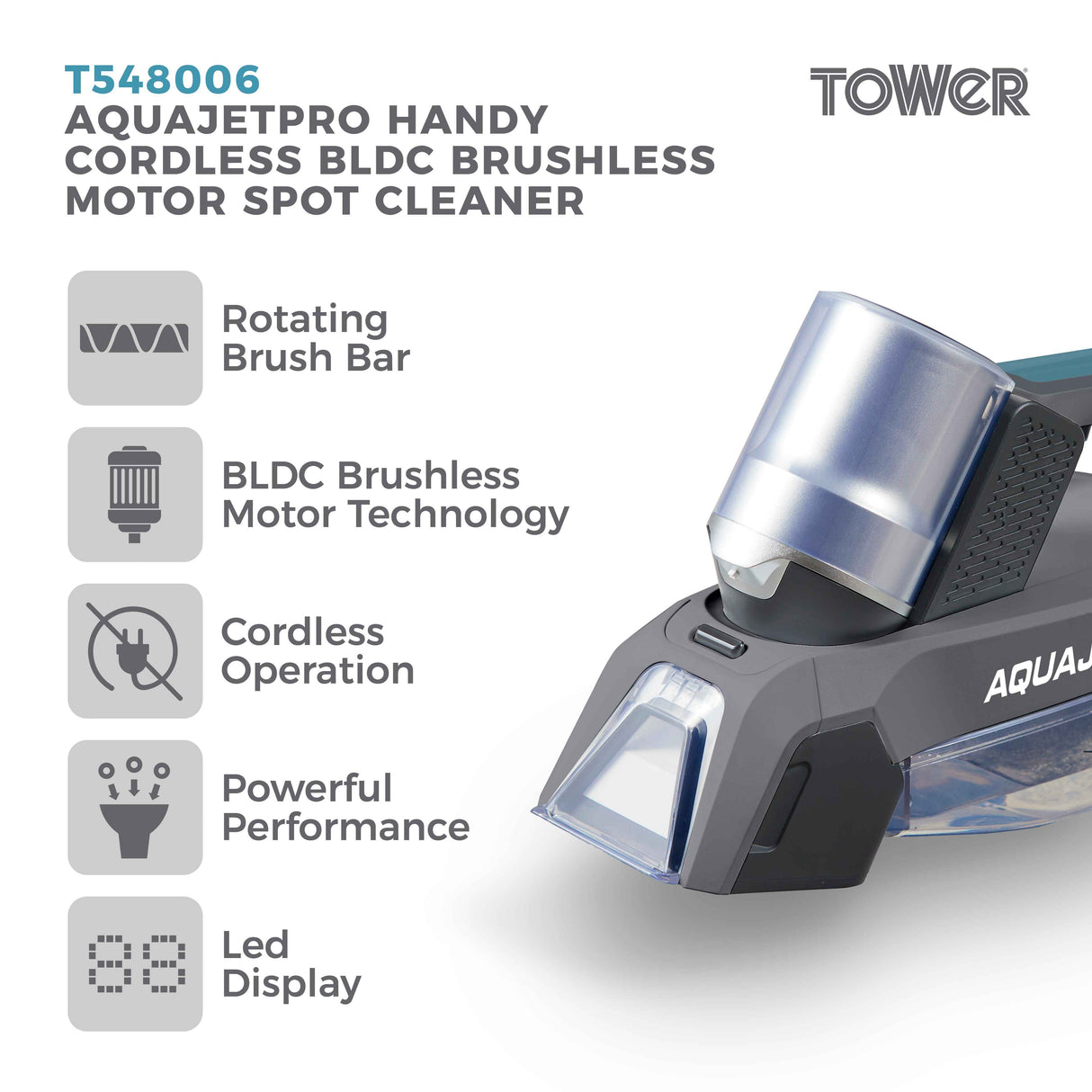 Tower AquajetPro Handy Cordless Spot Carpet Cleaner
