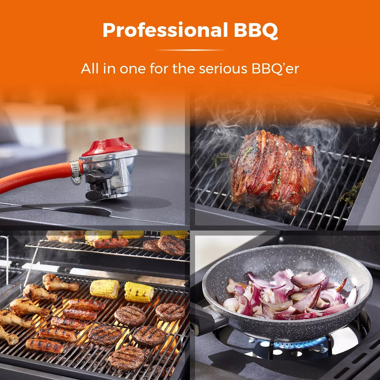 Tower Ignite Multi XL Dual Fuel BBQ with Side Burner & Smoker Grill