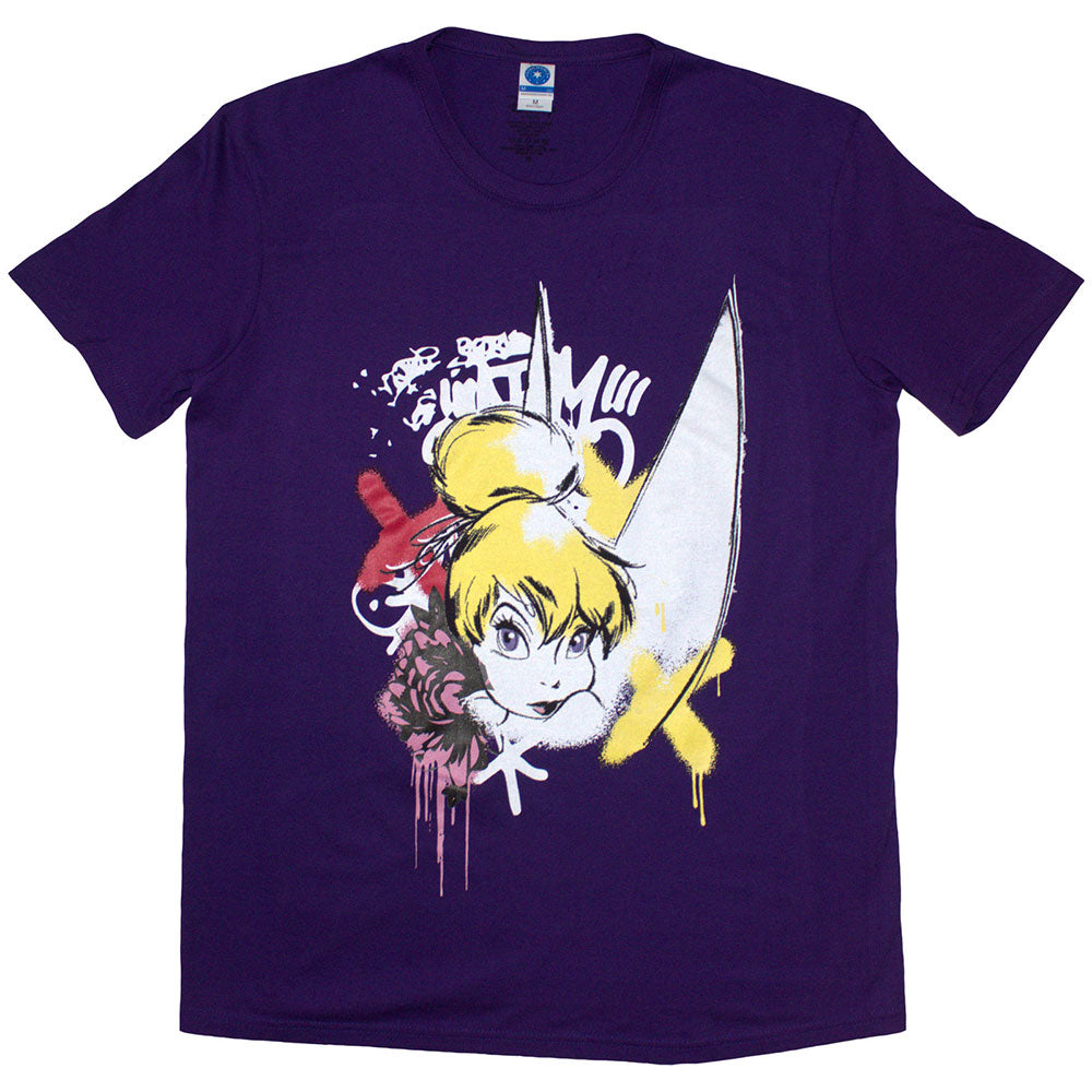 Disney Tinker Bell Unisex T-Shirt Graffiti Purple (XXL)
