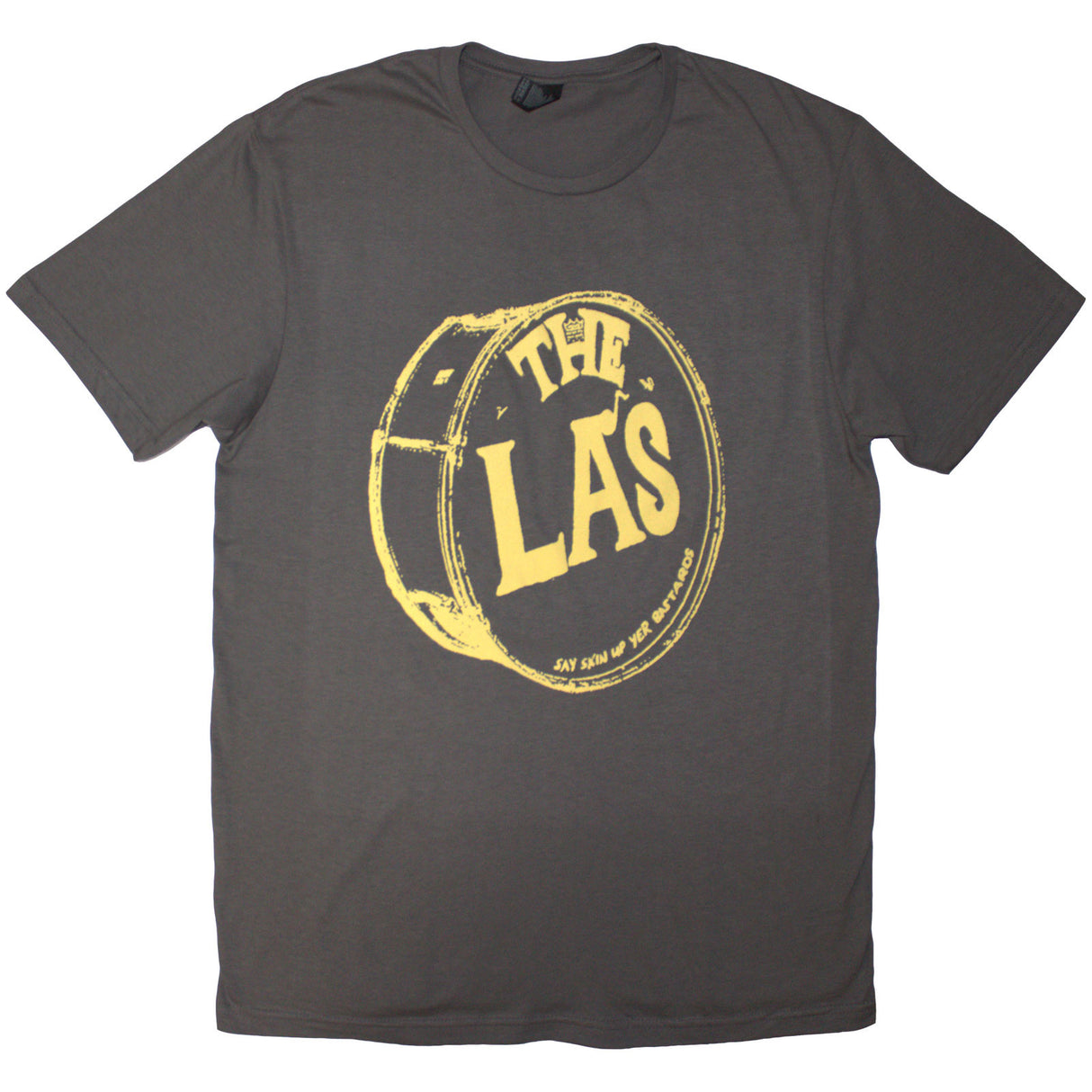 The LA's Unisex T-Shirt Yellow Drum Head Logo Charcoal Grey (S)
