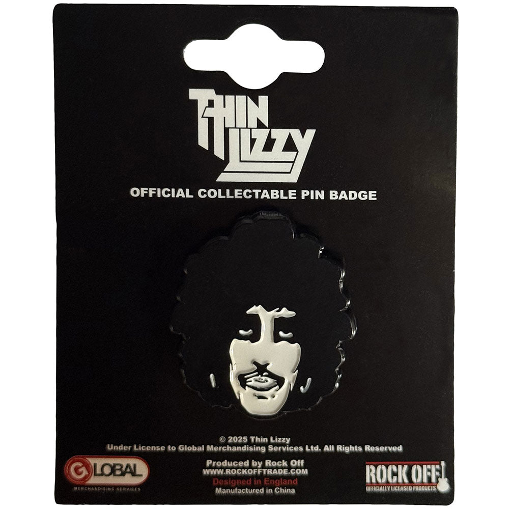 Thin Lizzy Pin Badge - Phil Portrait