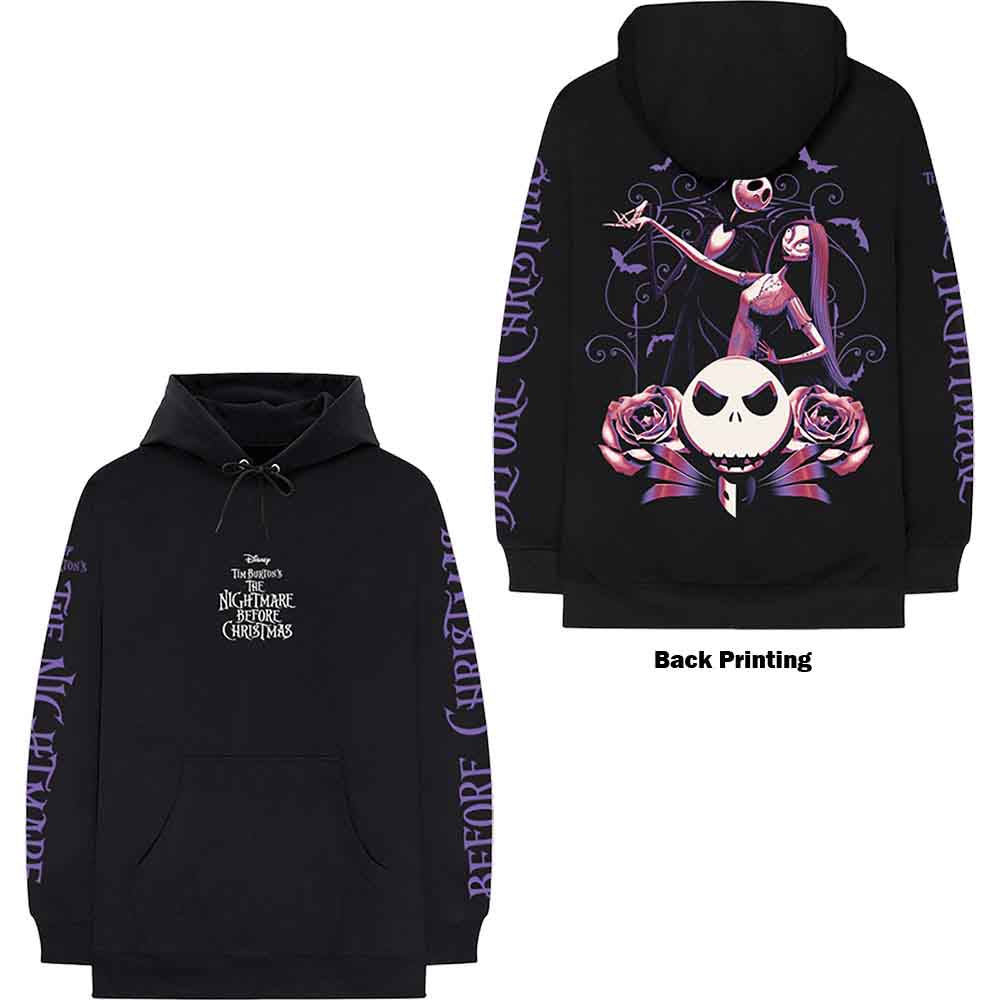 Disney Unisex Pullover Hoodie The Night Before Christmas Jumbo (Back & Arm Print) Black (XXL)