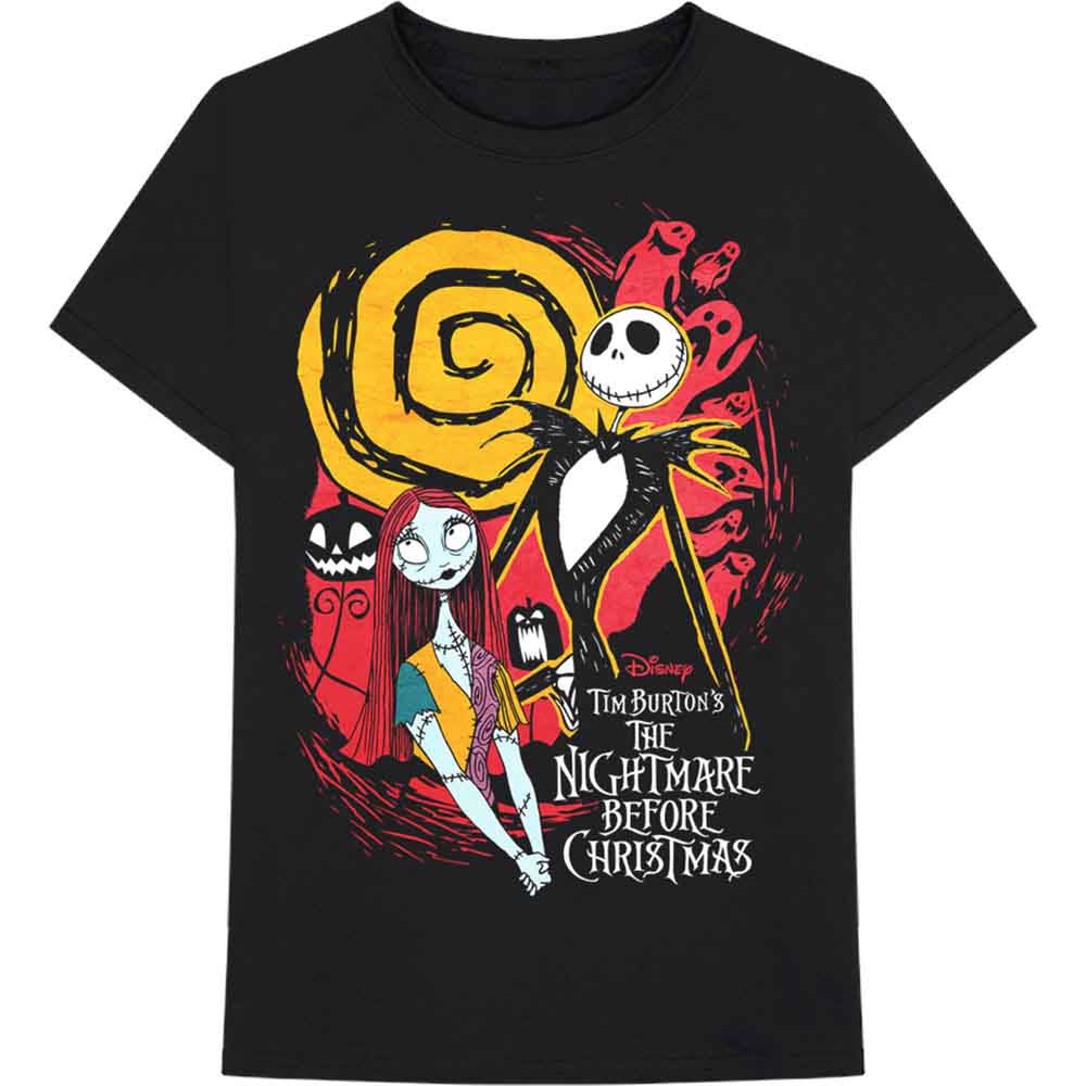 Disney Unisex T-Shirt The Nightmare Before Christmas Ghosts Black (M)