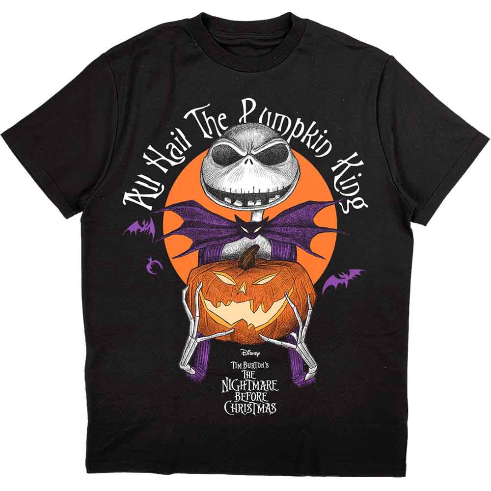 Disney Unisex T-Shirt The Nightmare Before Christmas All Hail the Pumpkin King Black (M)