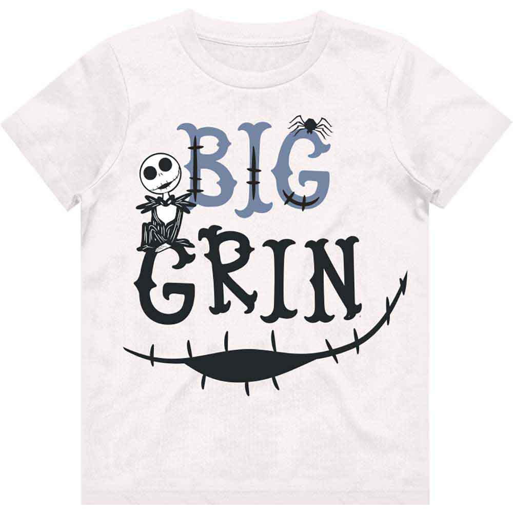 Disney Kids T-Shirt The Nightmare Before Christmas Big Grin White (11-12yrs)