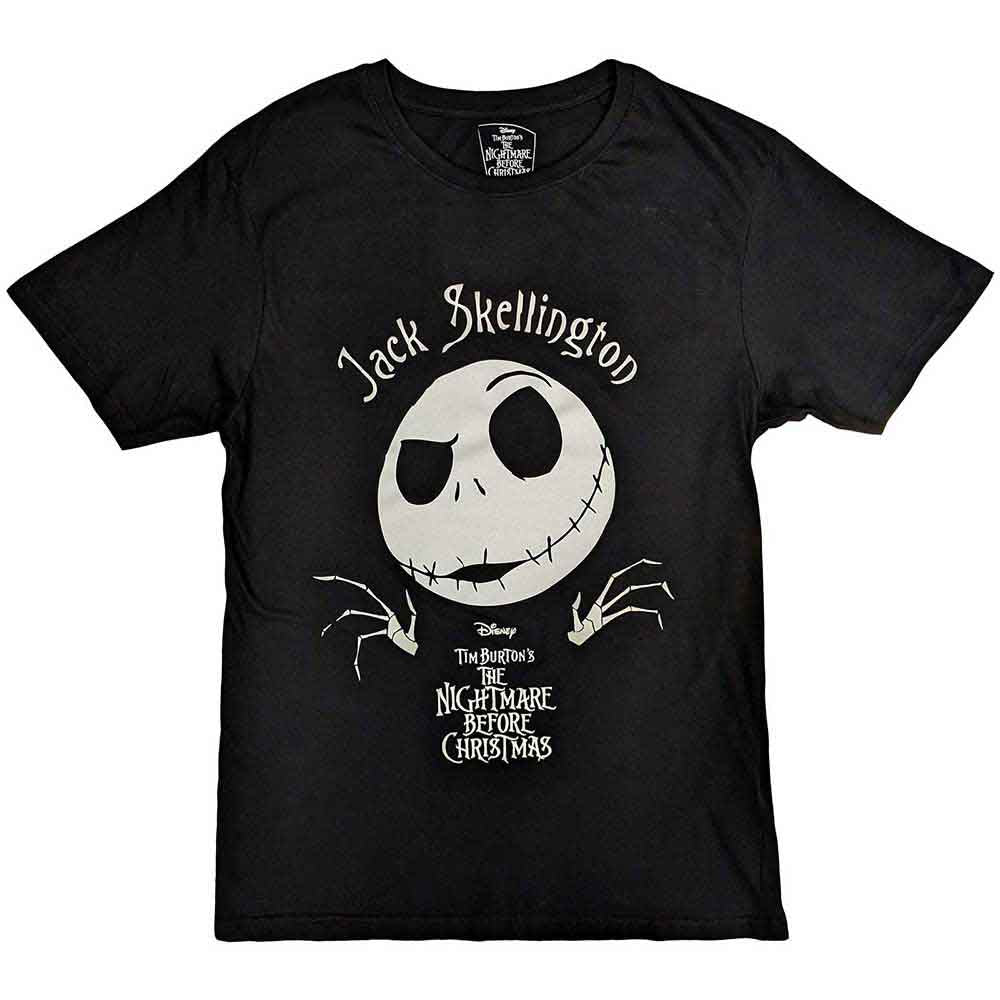 Disney Unisex T-Shirt The Nightmare Before Christmas Jack Head (Embellished) Black (XXL)