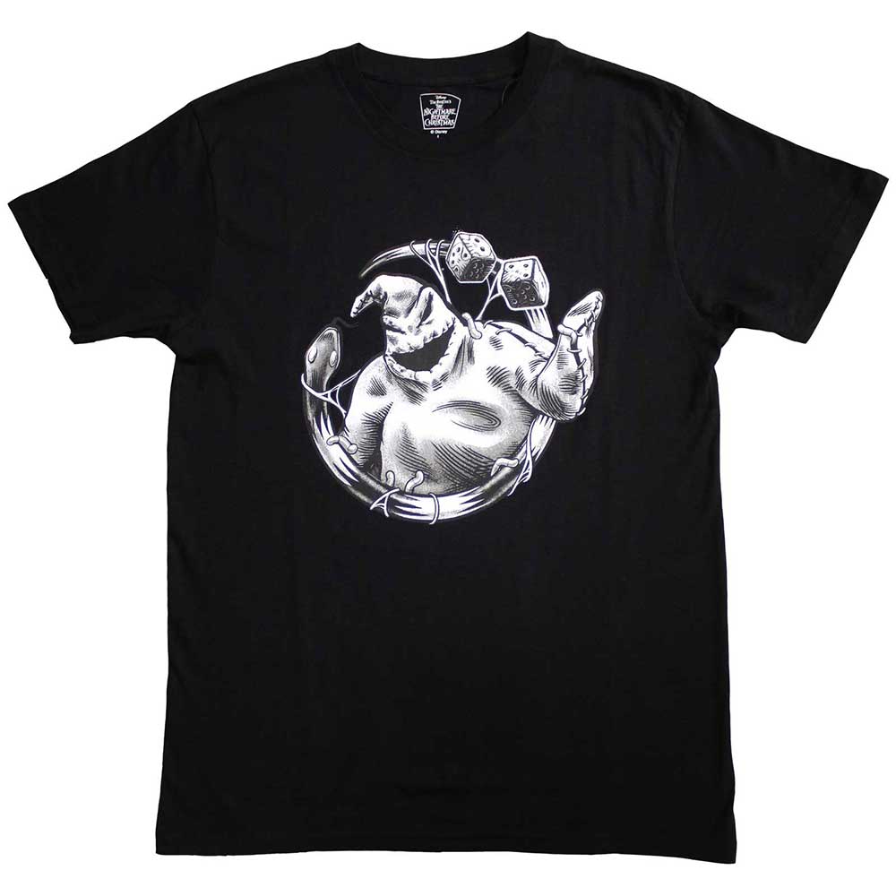 Disney Unisex T-Shirt The Nightmare Before Christmas Oogie Roll Black (S)