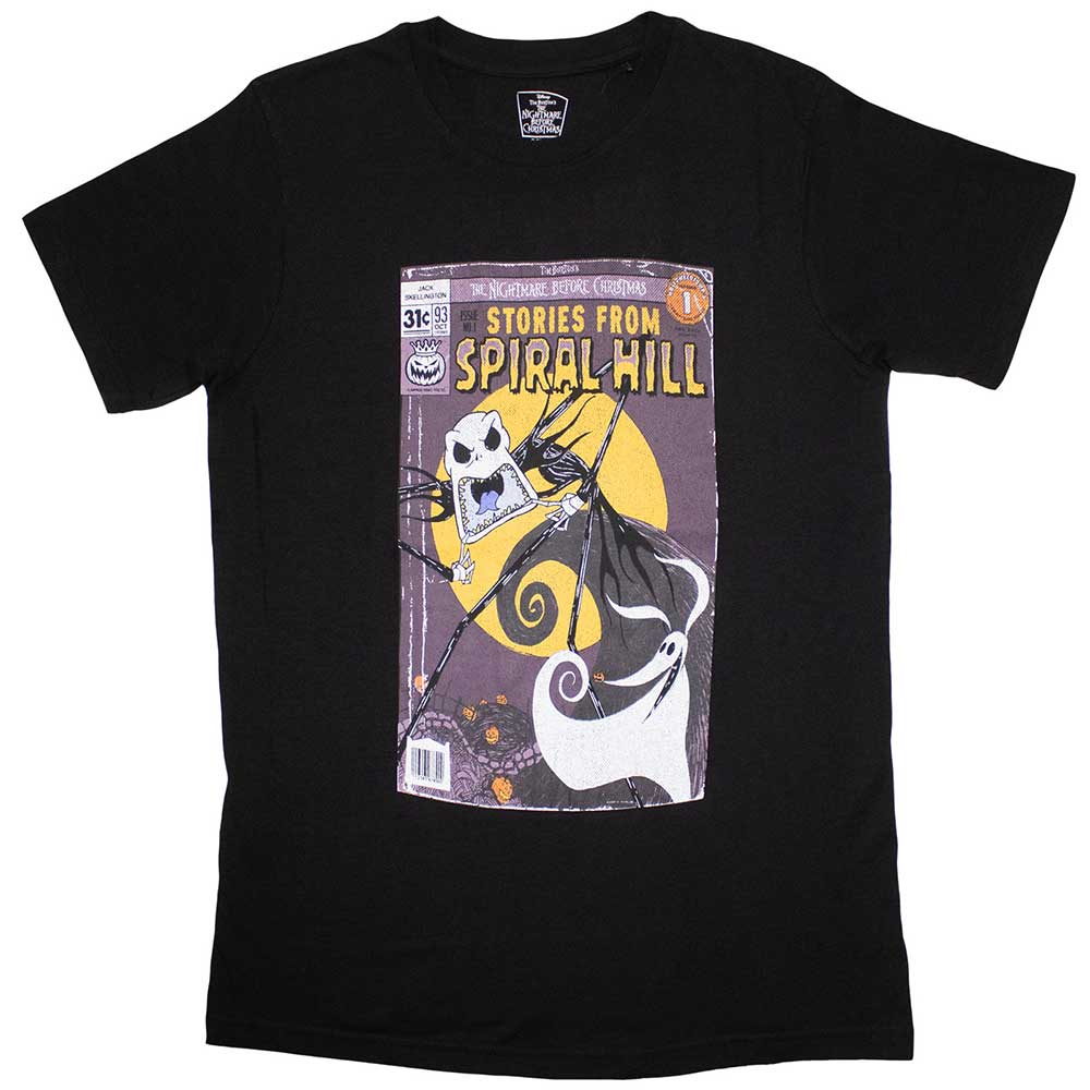 Disney Unisex T-Shirt The Nightmare Before Christmas Spiral Hill Jack Black (XL)