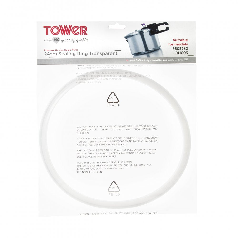 Tower TS1004 24cm Sealing Ring Transparent for 8605782 Pressure Cooker