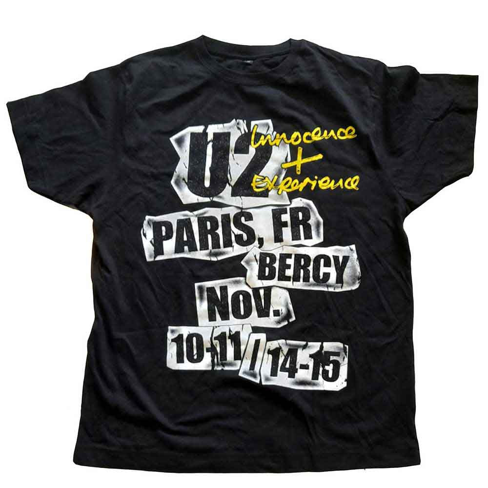 U2 Unisex T-Shirt I+E Paris Event 2015 Black (S)