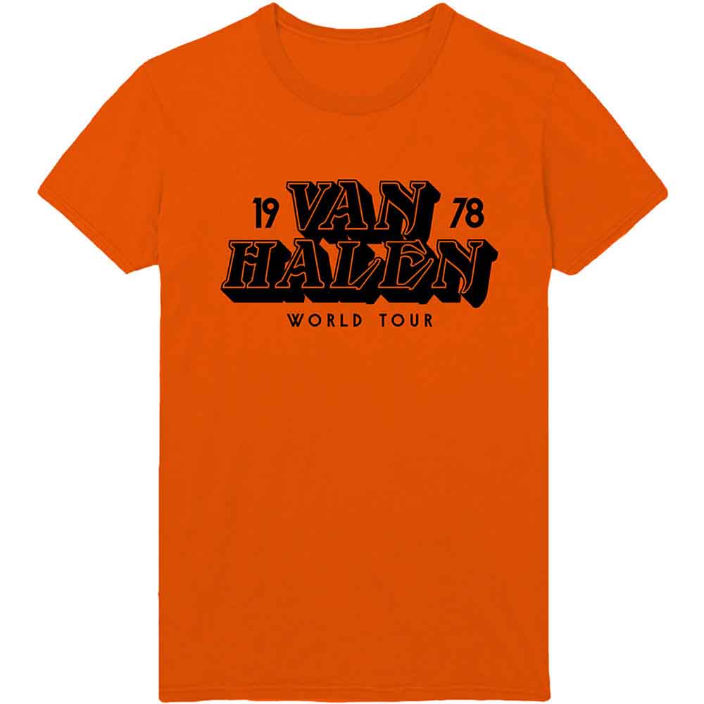 Van Halen Unisex T-Shirt World Tour '78 Orange (L)