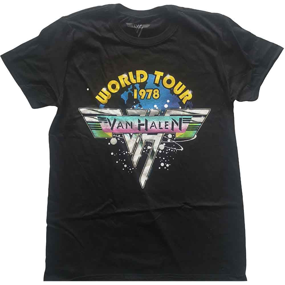 Van Halen Unisex T-Shirt World Tour '78 Full Colour Black (S)