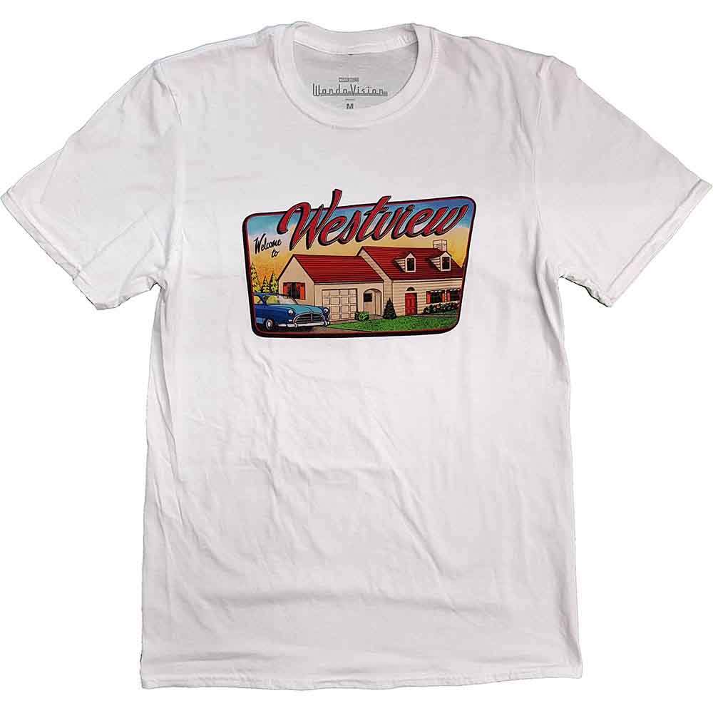 Marvel Comics Unisex T-Shirt WandaVision Westview White (M)