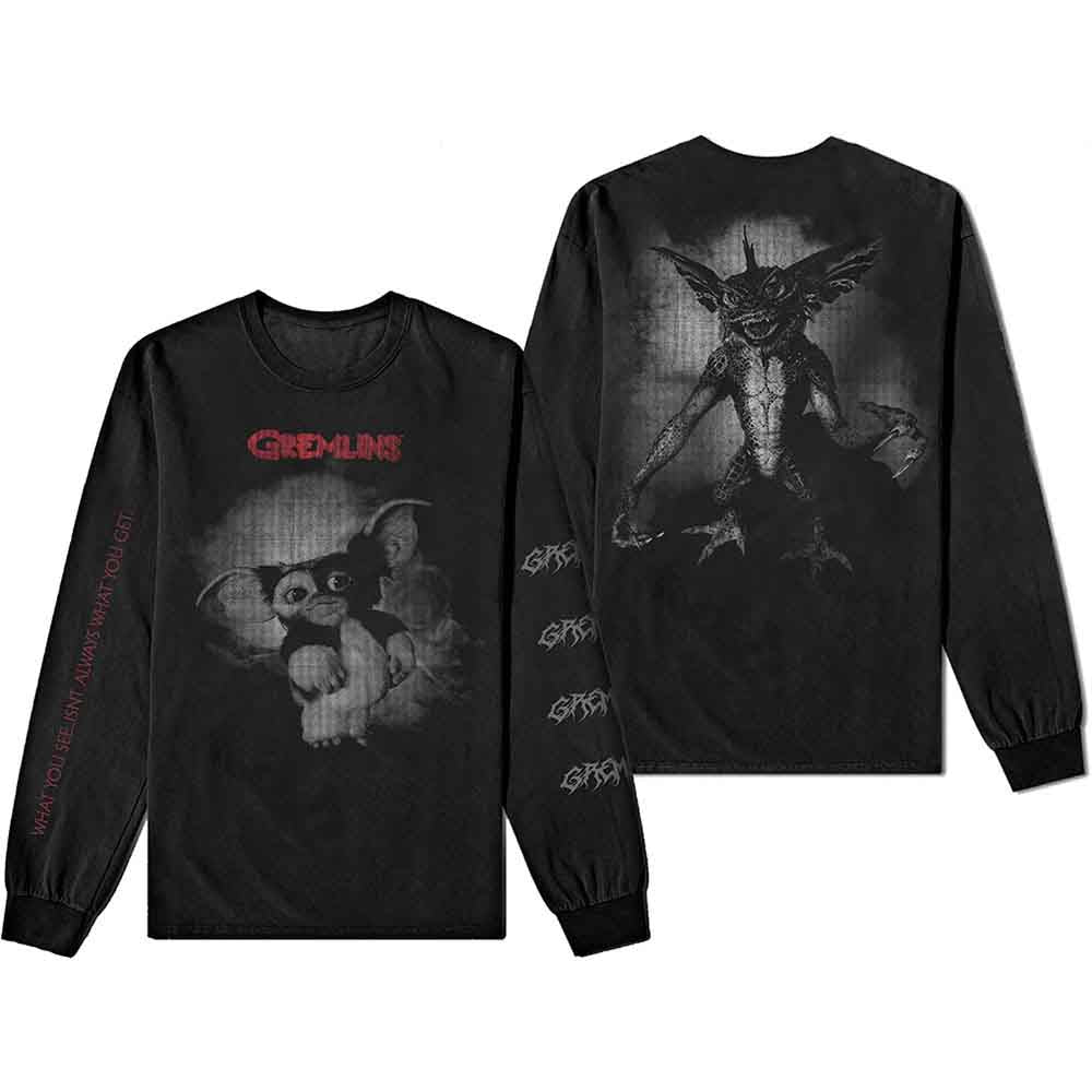 Warner Bros Unisex Long Sleeve T-Shirt Gremlins Graphic Black (L)